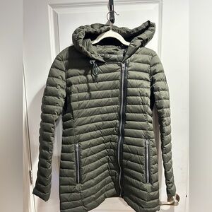 Women's Olive Puffer Jacket